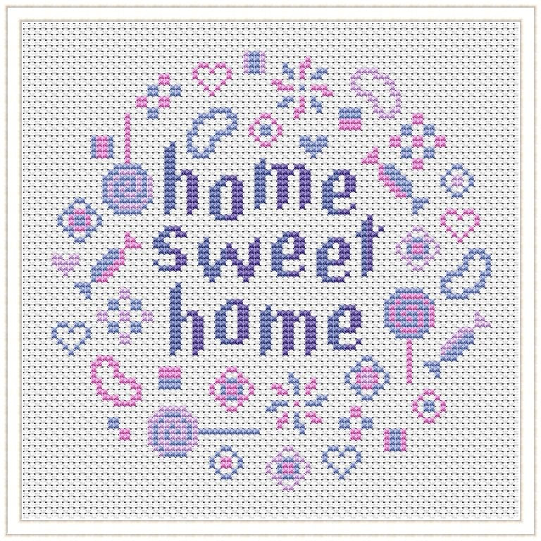 Free Cross Stitch Chart: Home Sweet Home – The World in Stitches free-cross-stitch-chart-home-sweet-home-the-world-in-stitches