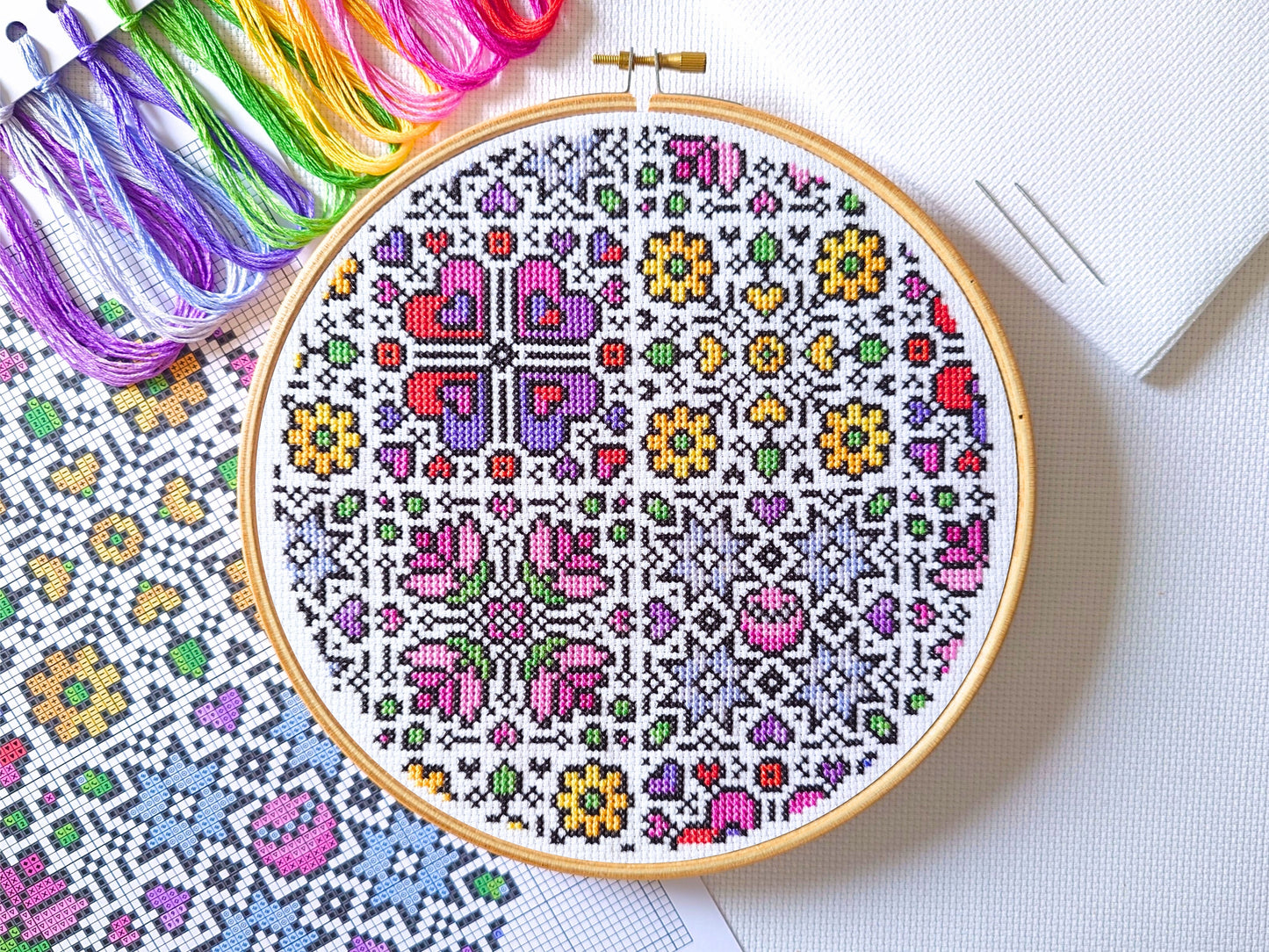 Folk Seasons Sampler Cross Stitch Kit