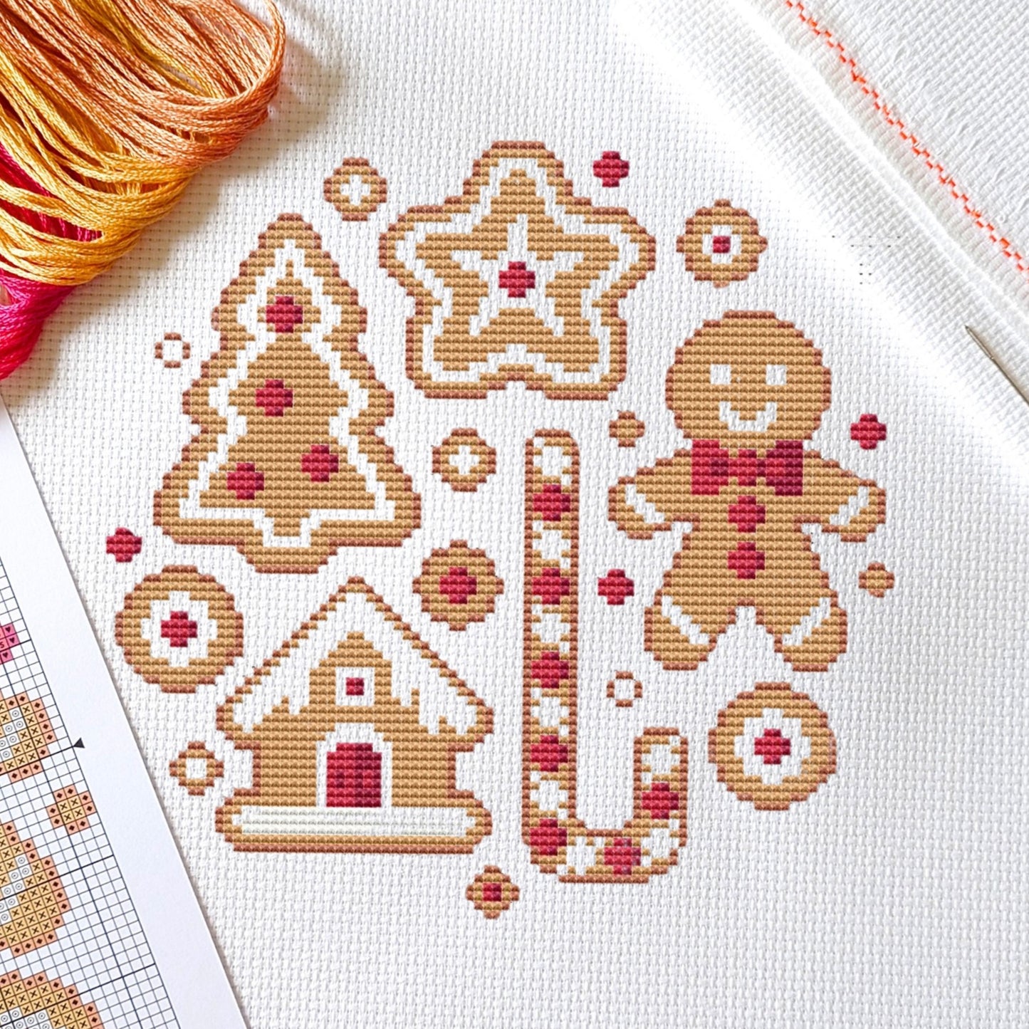 Gingerbread Biscuits Sampler Cross Stitch Kit