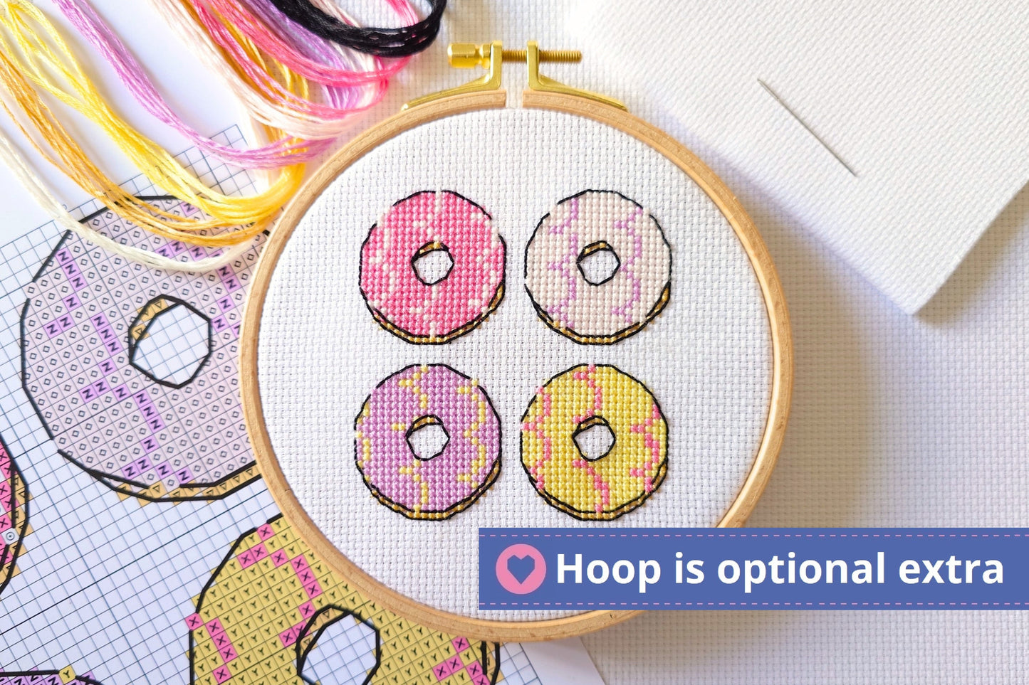 Mini Iced Ring Biscuits Cross Stitch Kit