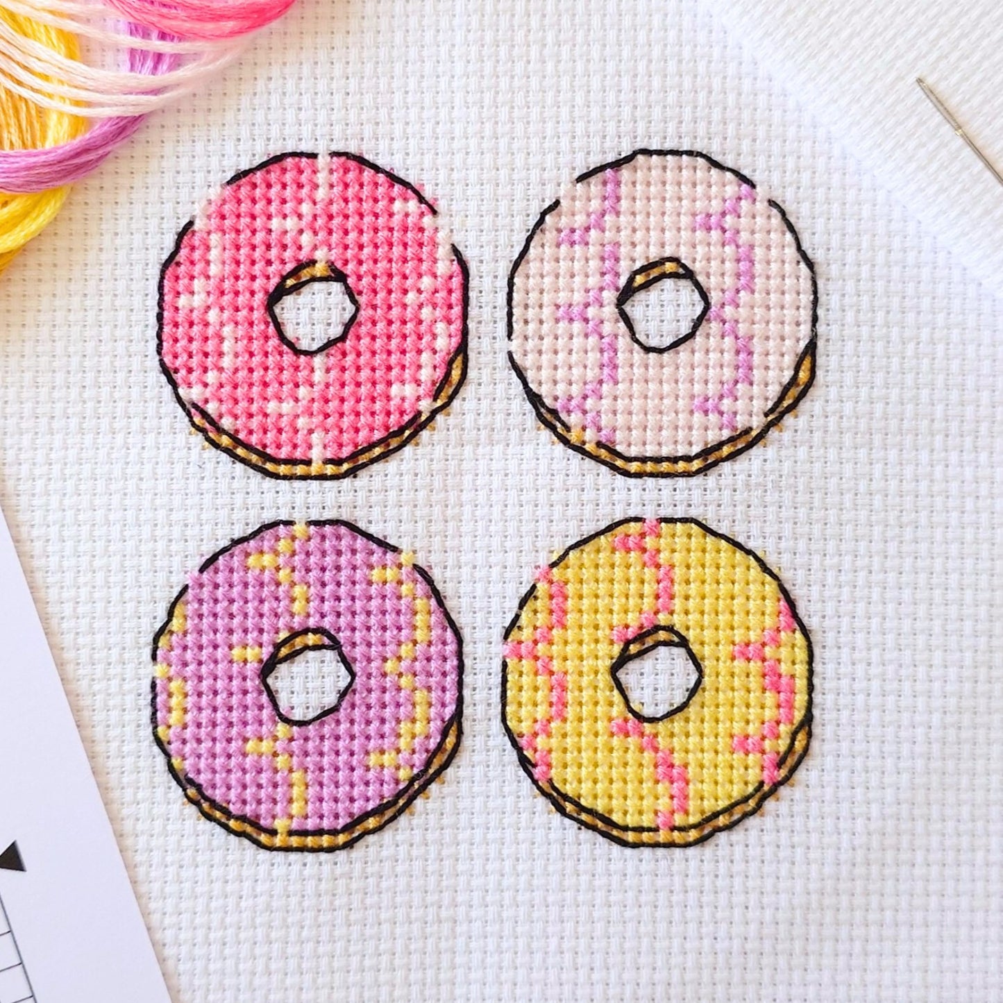 Mini Iced Ring Biscuits Cross Stitch Kit