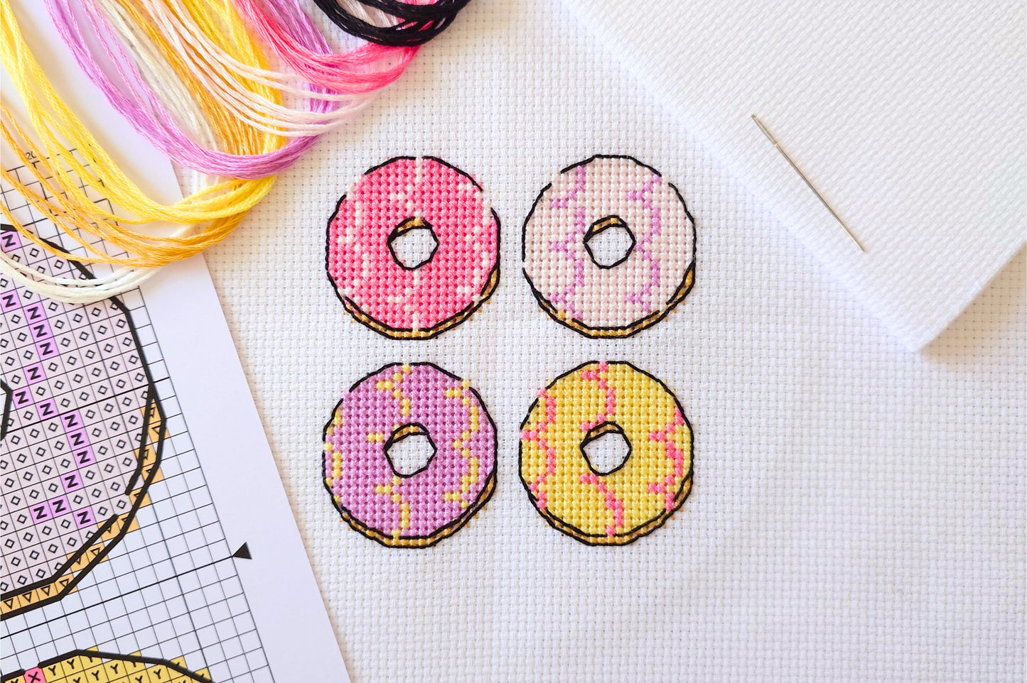 Mini Iced Ring Biscuits Cross Stitch Kit