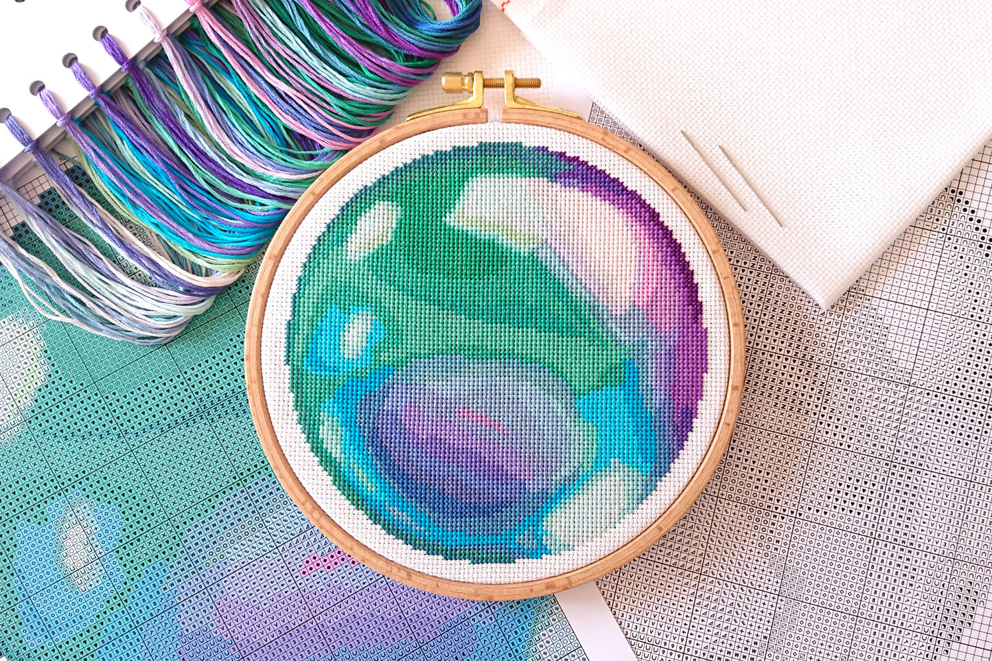 Green Marble Cross Stitch Kit