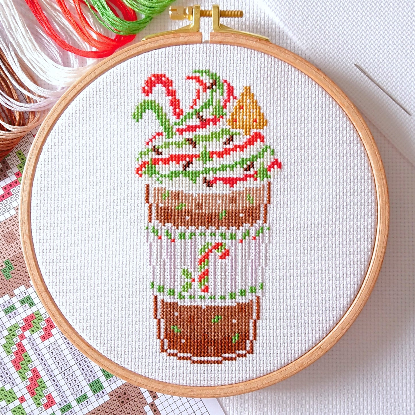 Peppermint Frappe Cross Stitch Kit