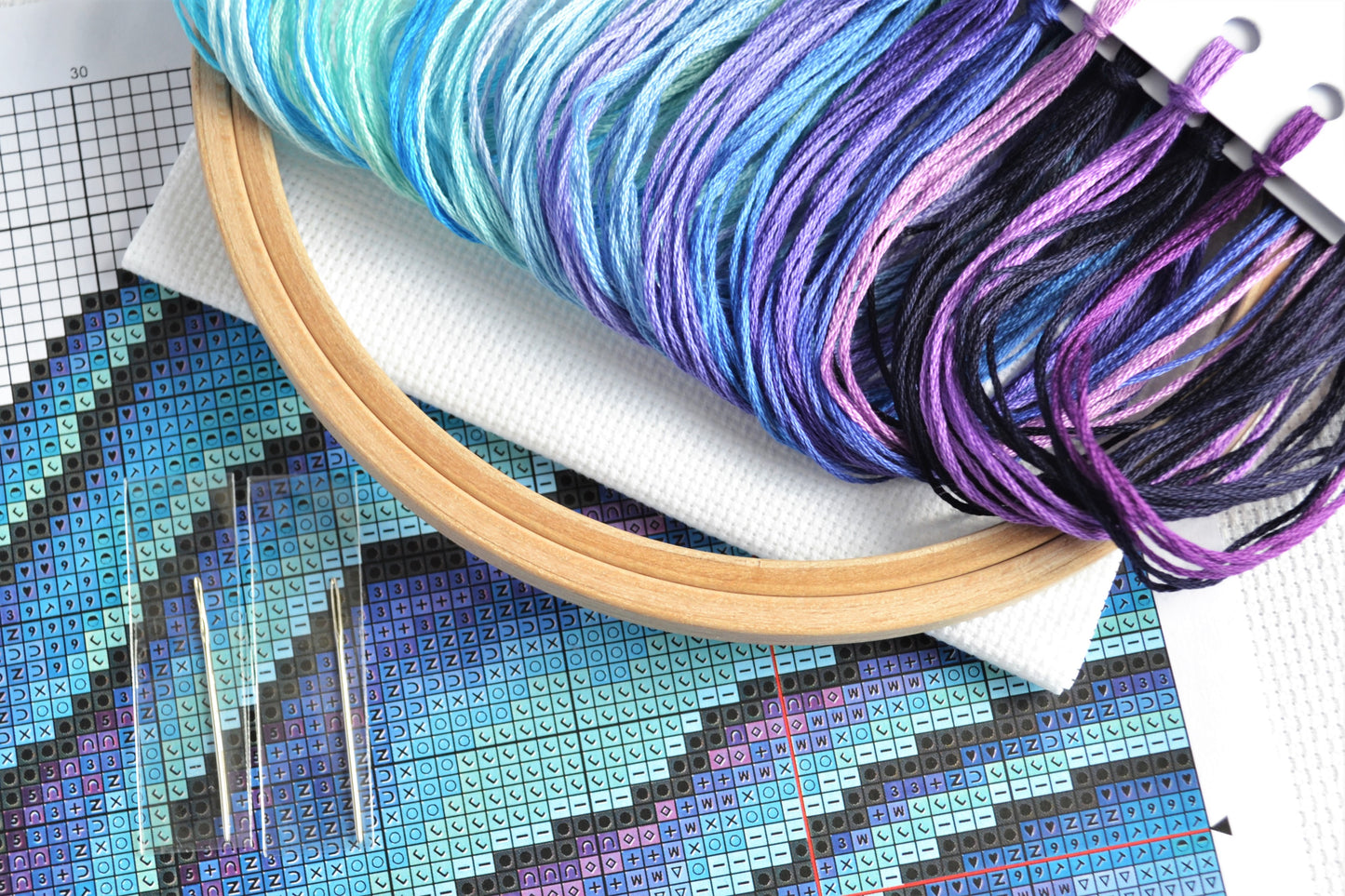 Bundle Offer: Paua Shell and Orange Half Cross Stitch Kits