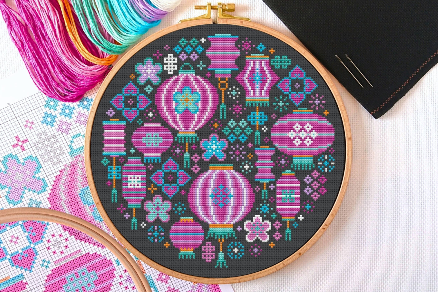 Paper Lanterns Cross Stitch Kit