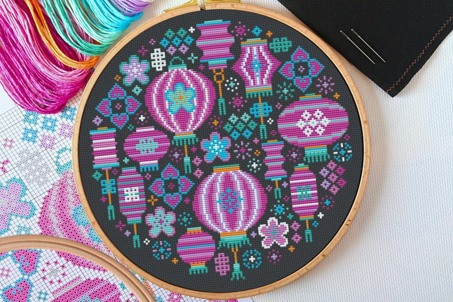 Paper Lanterns Cross Stitch Kit