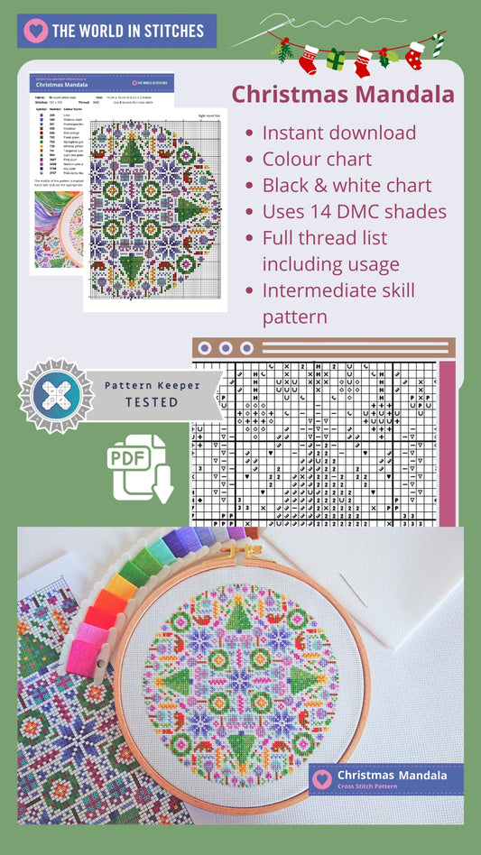 PDF Pattern for Christmas Mandala