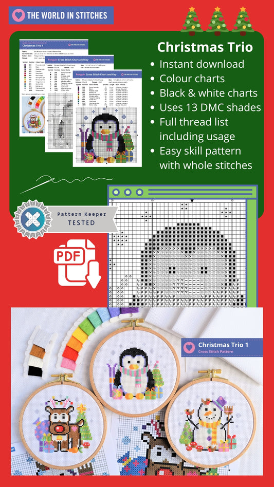PDF Pattern for Christmas Trio 1