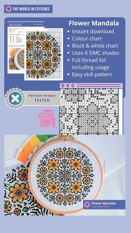 PDF Pattern for Flower Mandala