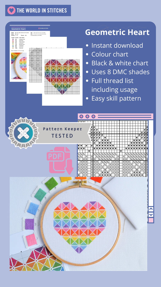 PDF Pattern for Geometric Heart