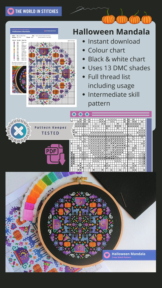 PDF Pattern for Halloween Mandala