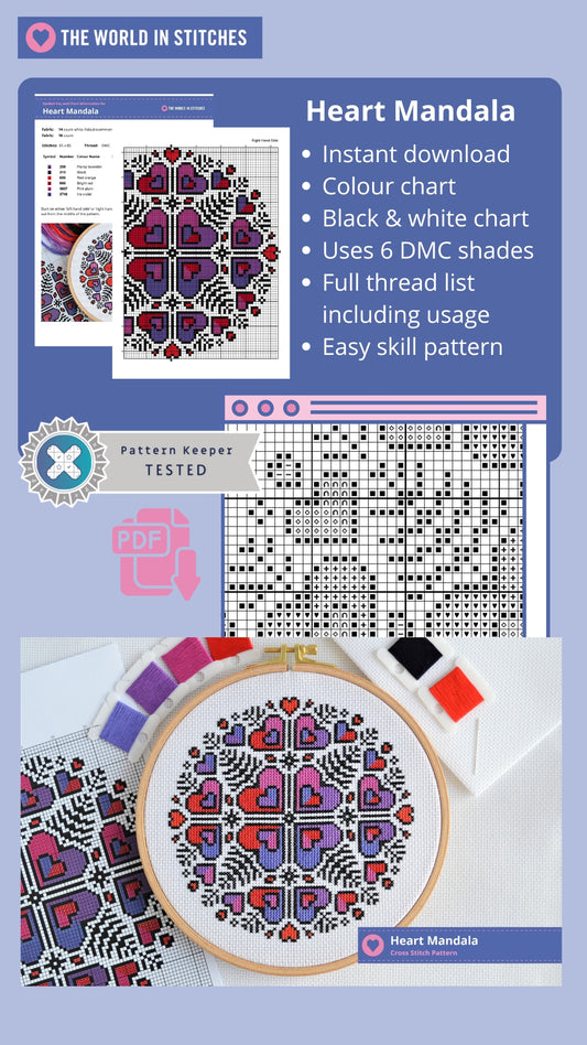 PDF Pattern for Heart Mandala