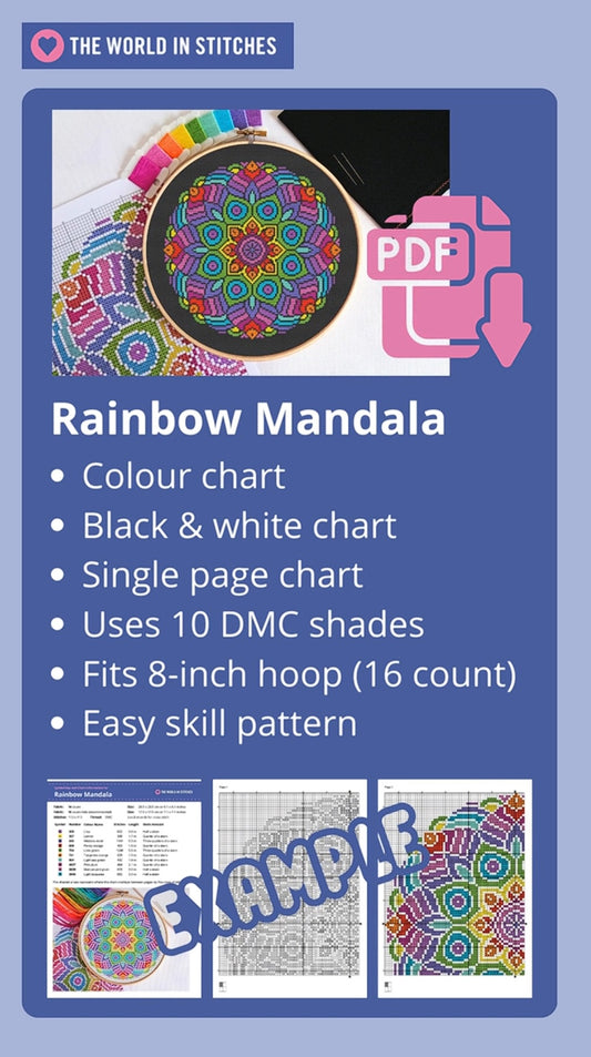 PDF Pattern for Rainbow Mandala