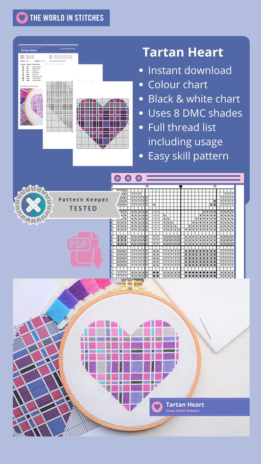 PDF Pattern for Tartan Heart