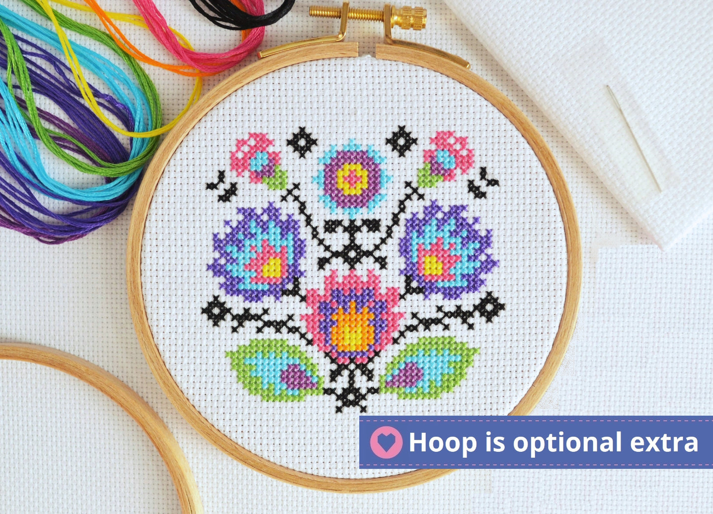Mini Folk Flowers Cross Stitch Kit