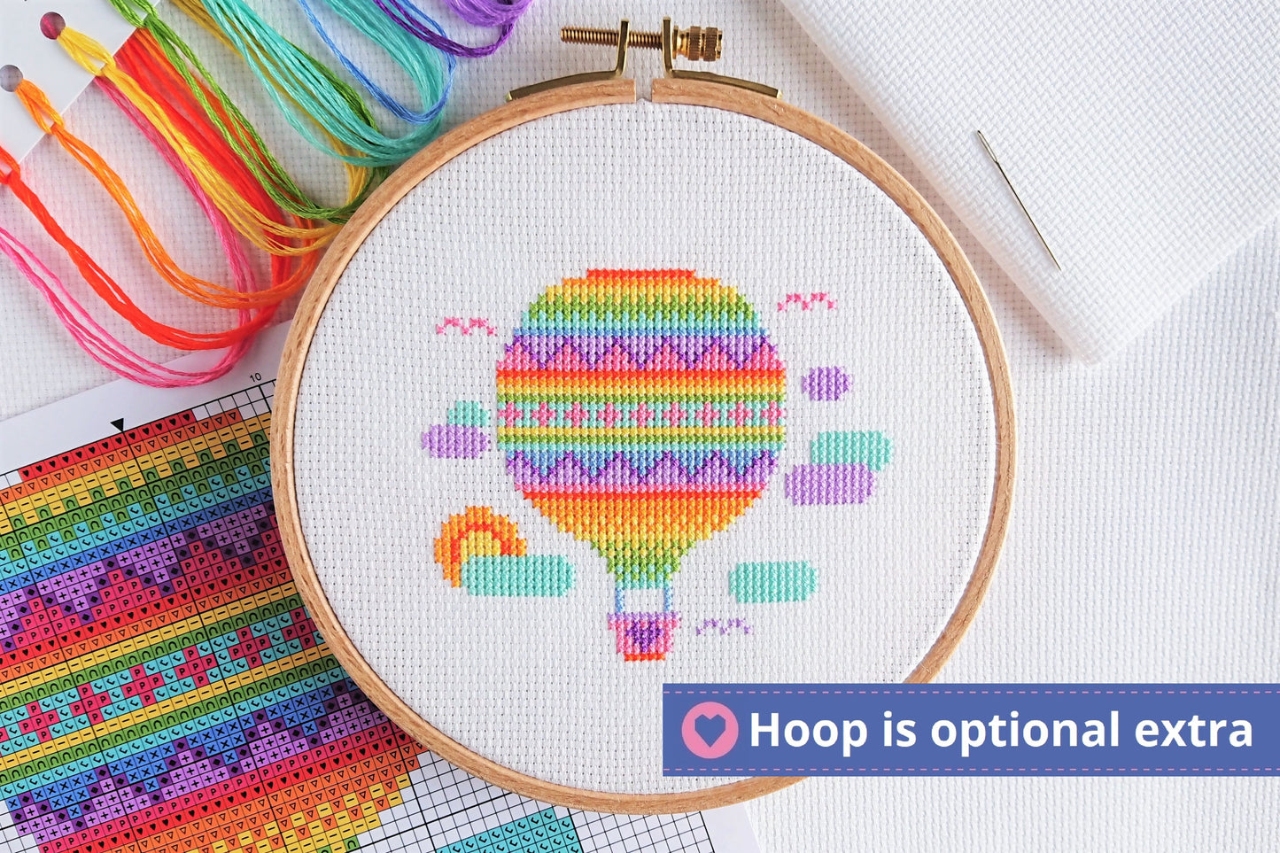 Rainbow Balloon Cross Stitch Kit