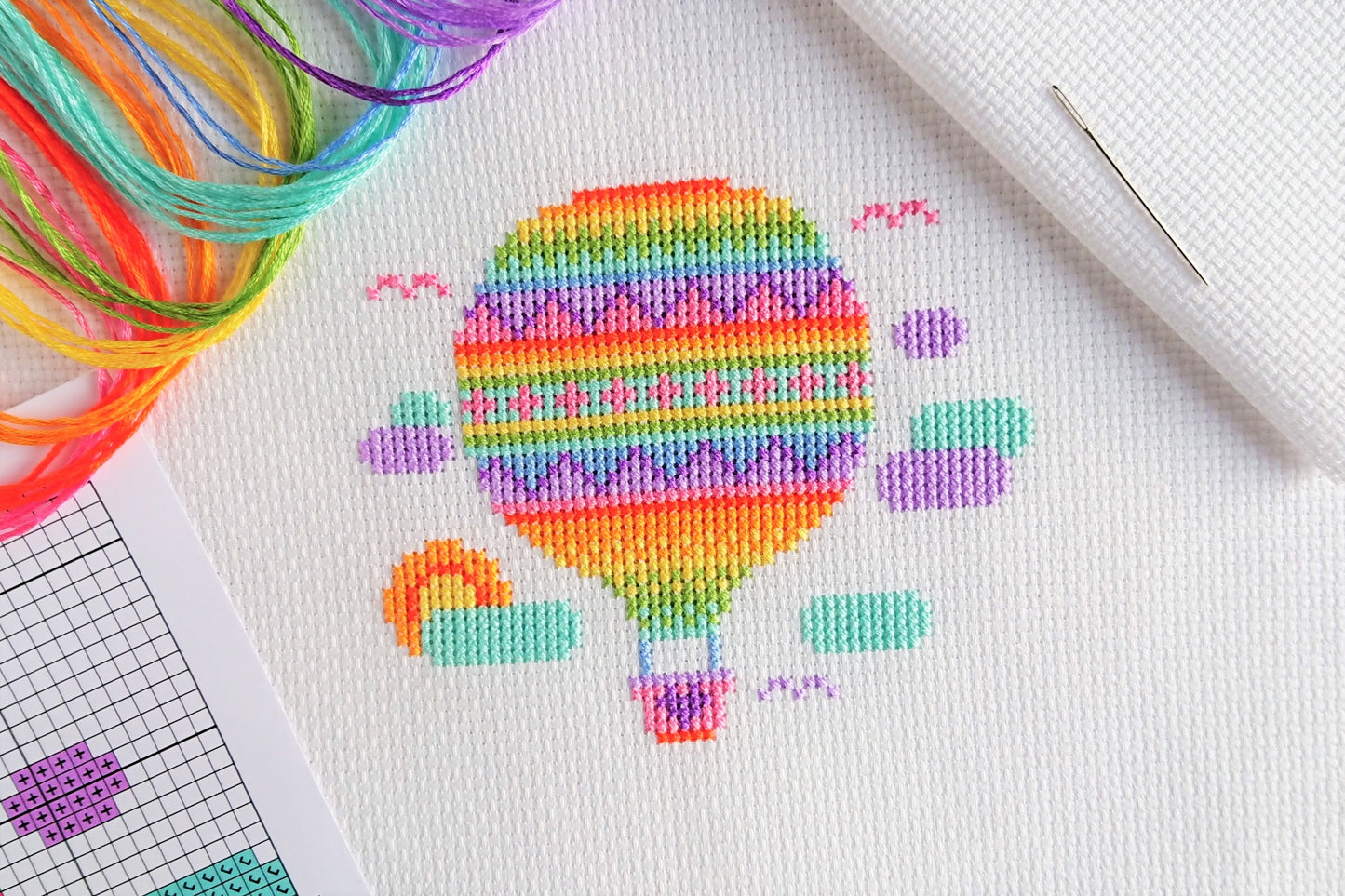 Rainbow Balloon Cross Stitch Kit