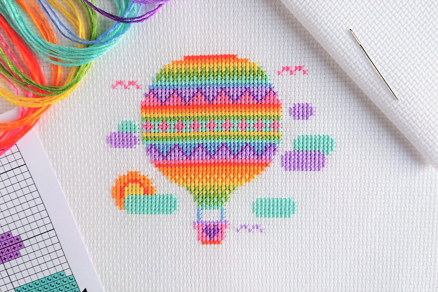 Rainbow Balloon Cross Stitch Kit