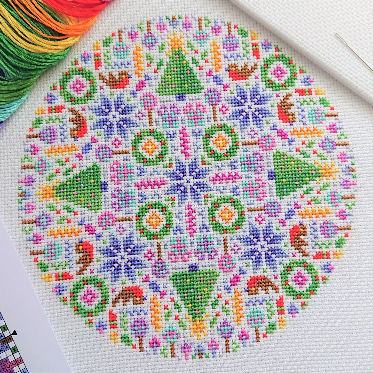 Christmas Mandala Cross Stitch Kit