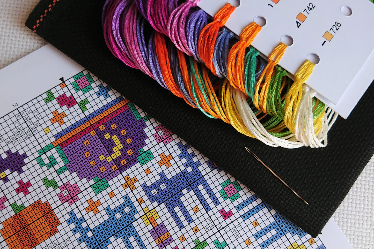 Halloween Mandala Cross Stitch Kit