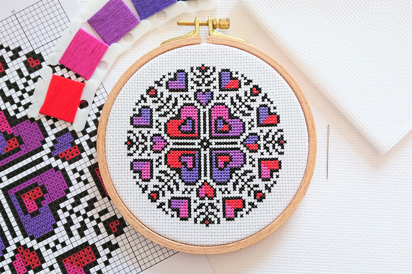 PDF Pattern for Mini Heart Mandala