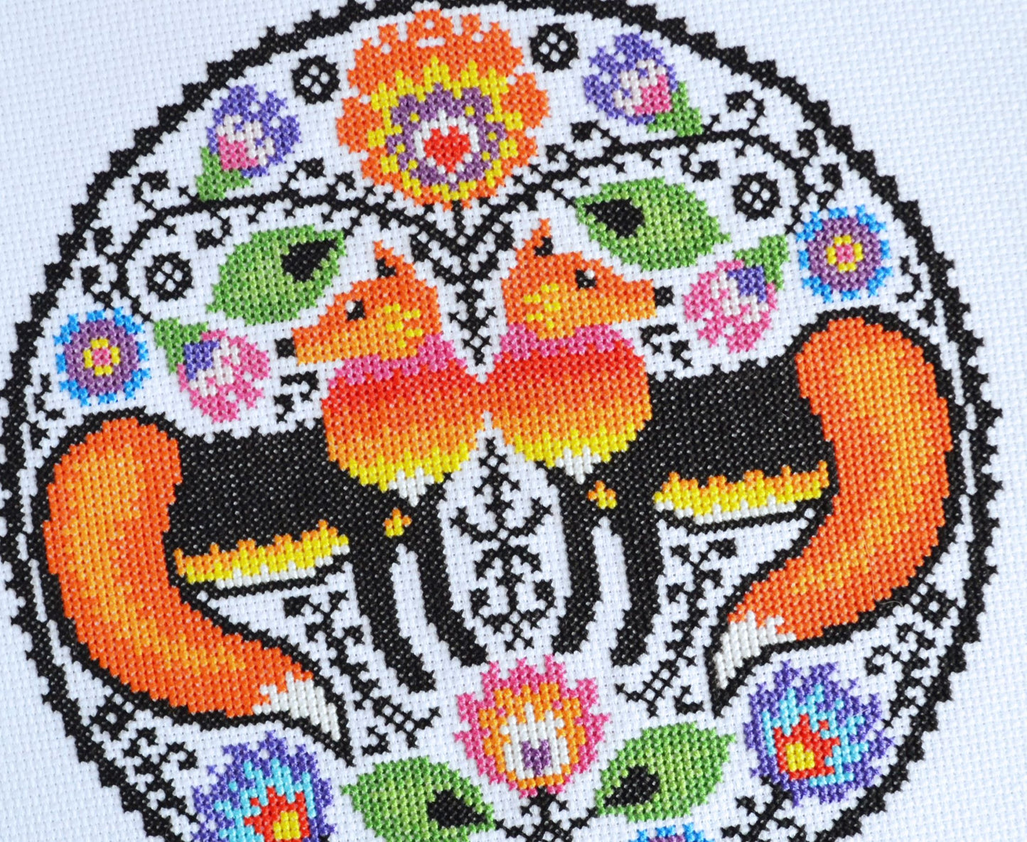 Folk Foxes Cross Stitch Kit