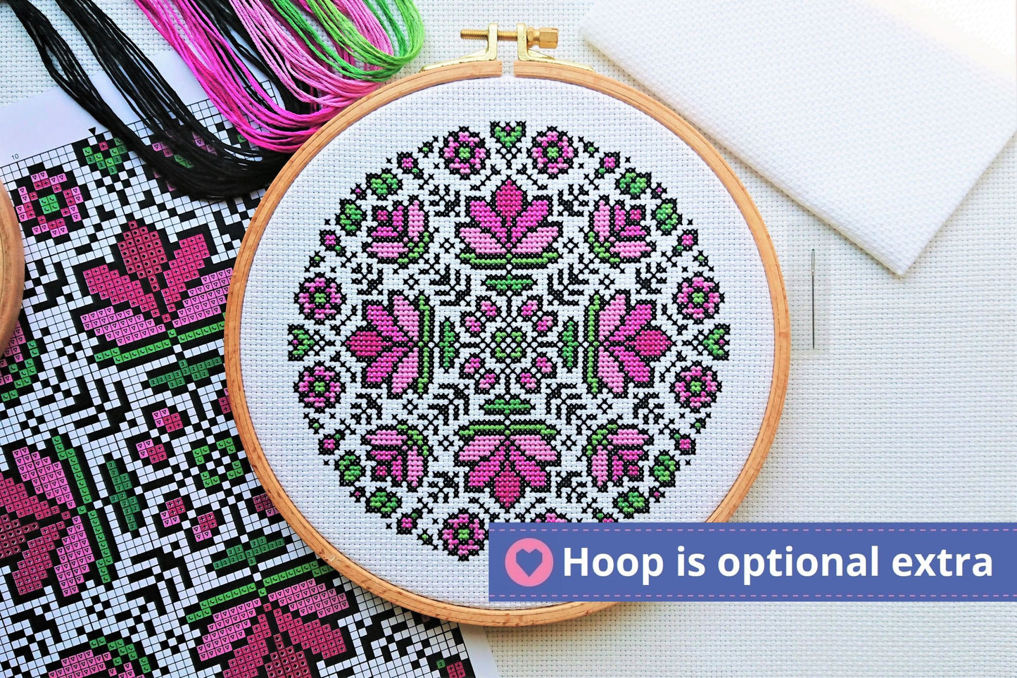 Lotus Mandala Cross Stitch Kit