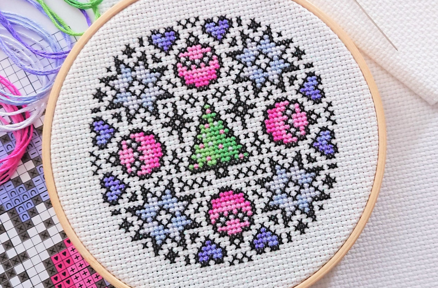 Mini Pastel Mandala v.1 Cross Stitch Kit