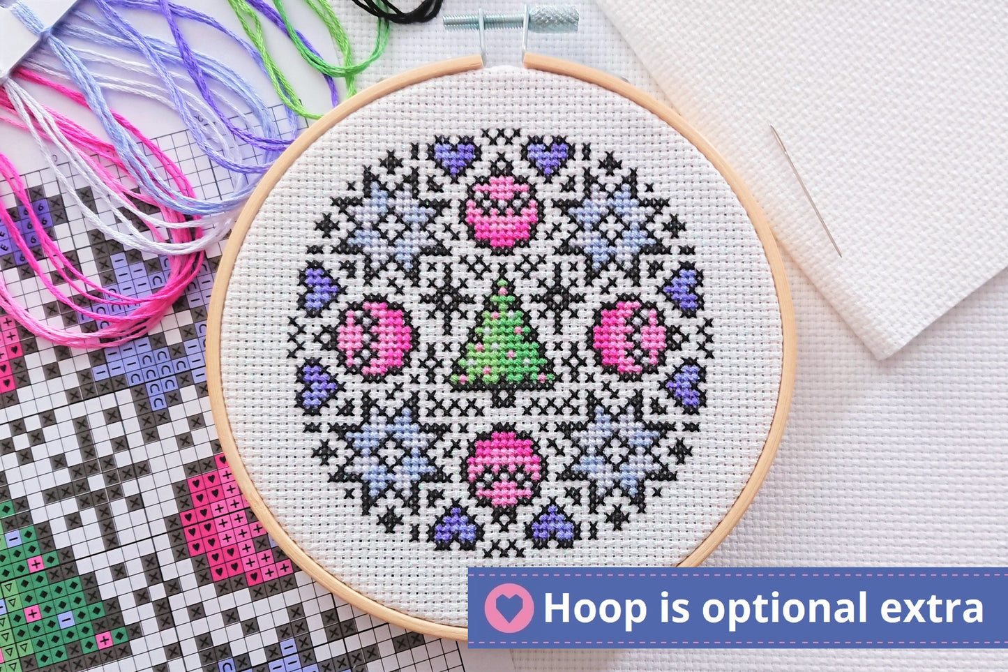 Mini Pastel Mandala v.1 Cross Stitch Kit