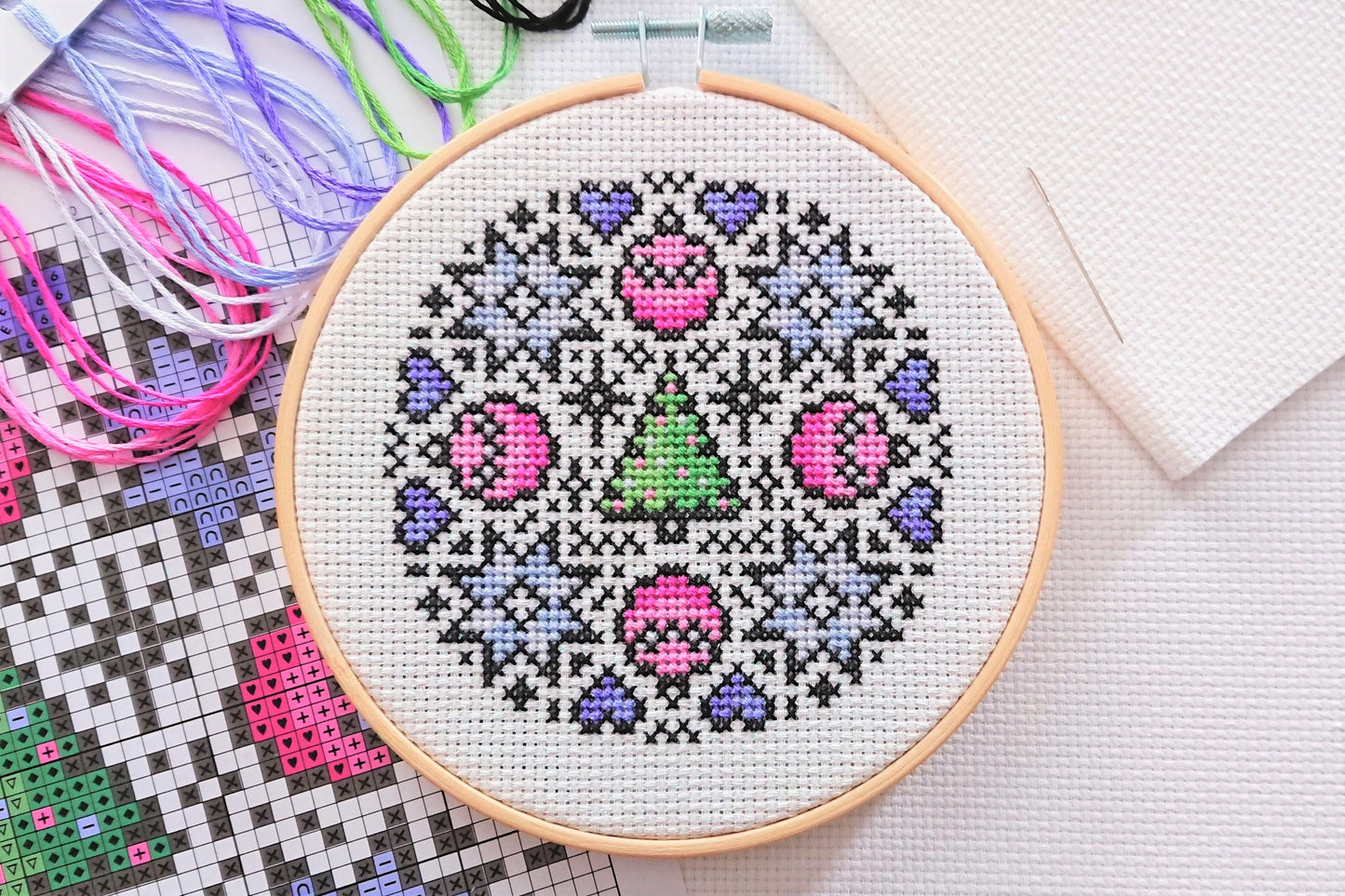 Mini Pastel Mandala v.1 Cross Stitch Kit
