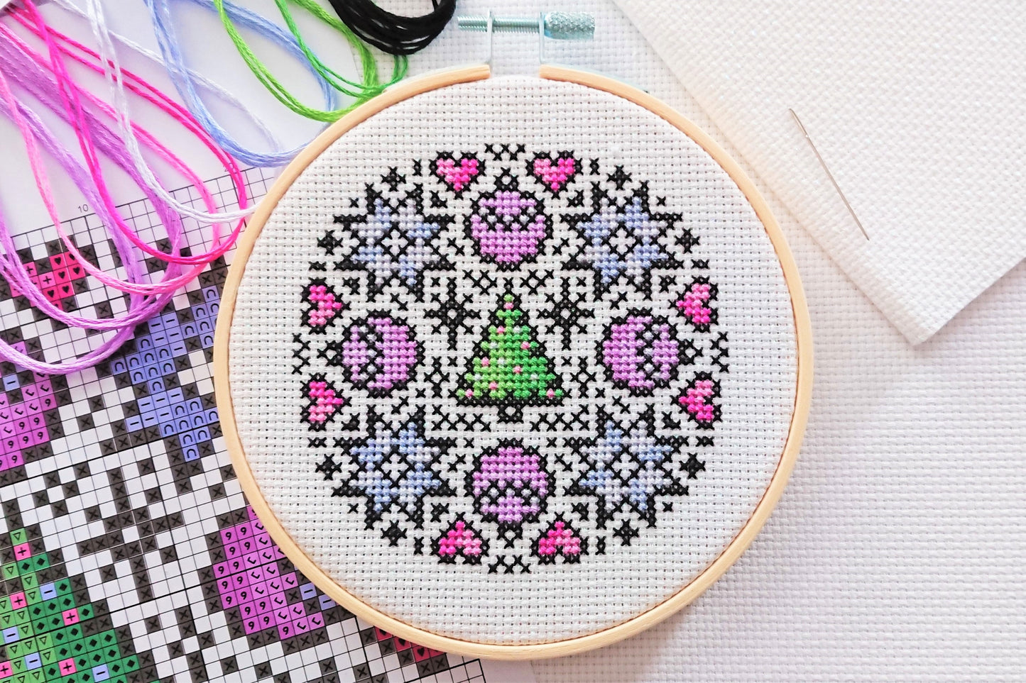 Mini Pastel Mandala v.2 Cross Stitch Kit