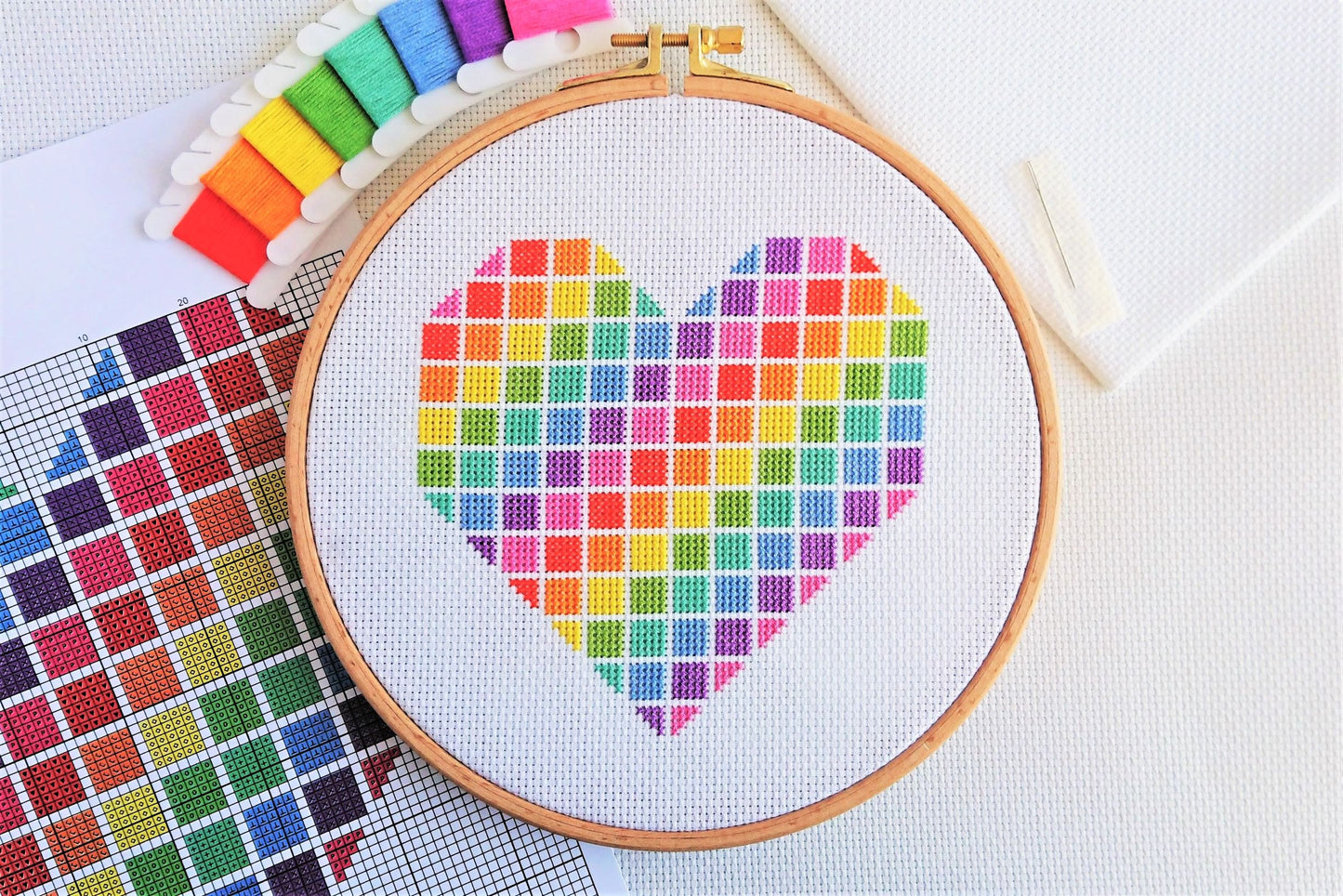 PDF Pattern for Rainbow Heart