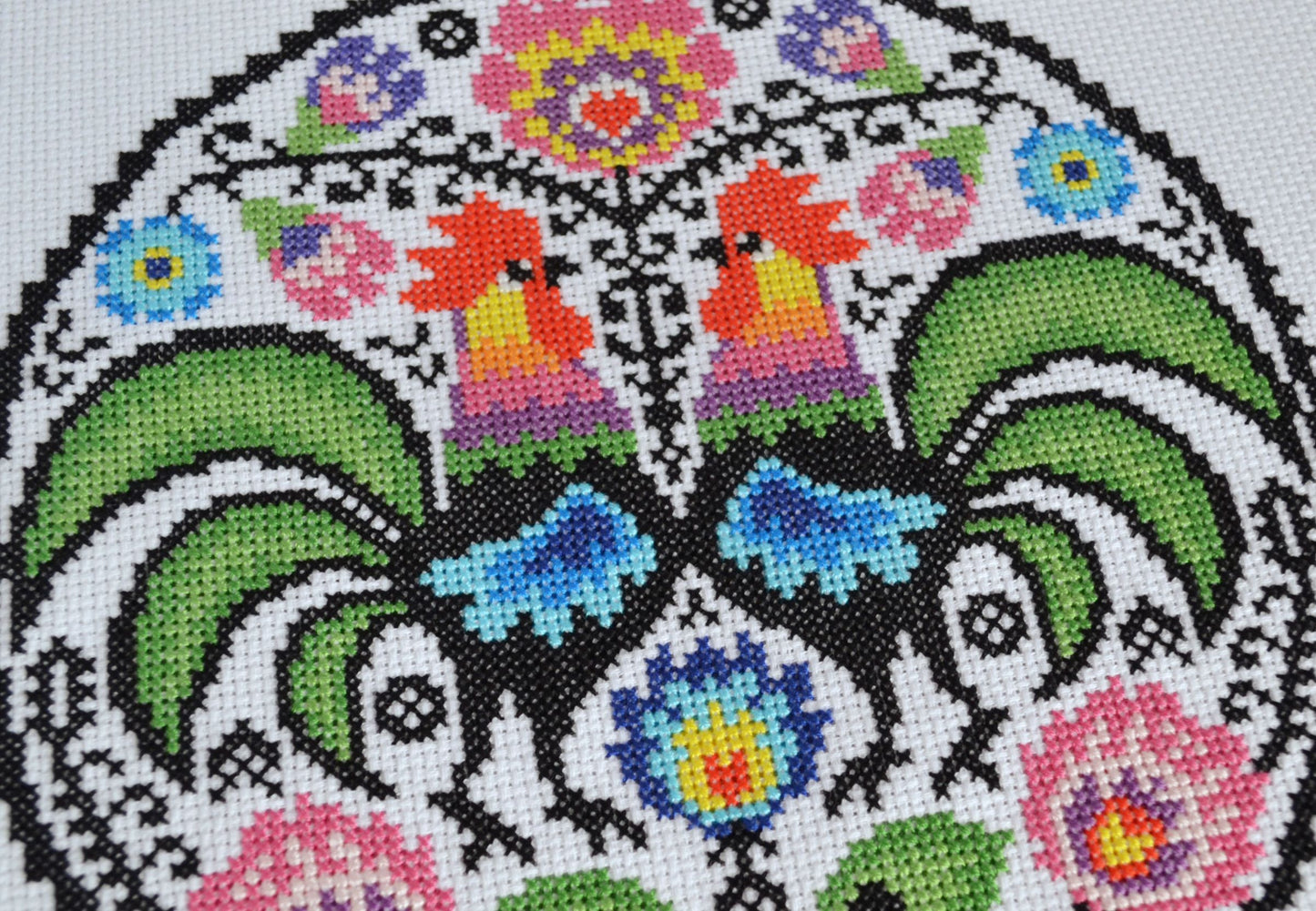 Folk Roosters Cross Stitch Kit