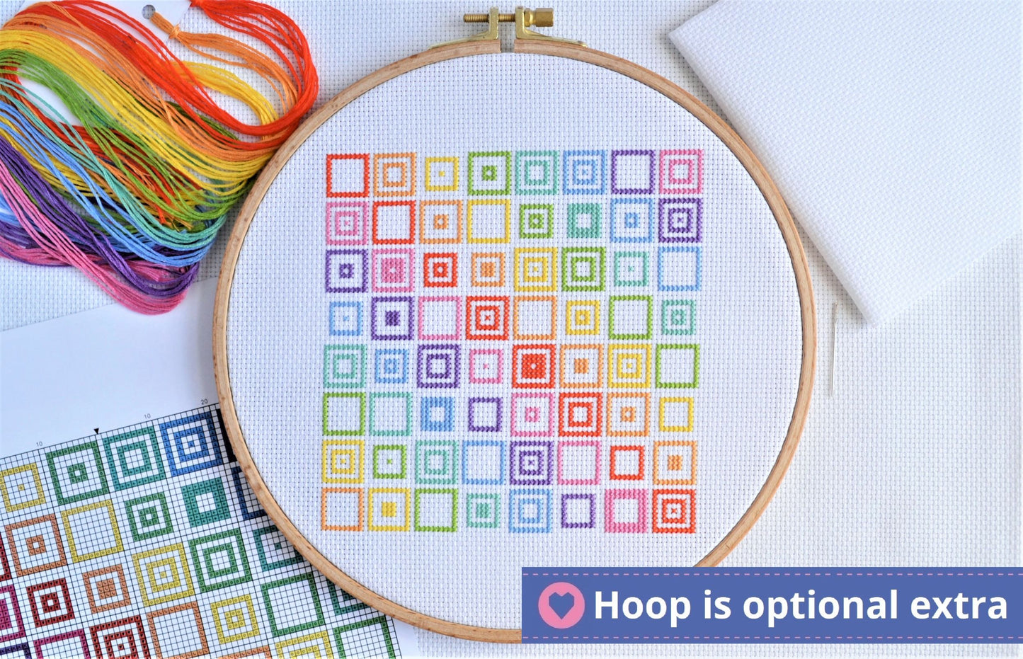 Geometric Squares Cross Stitch Kit