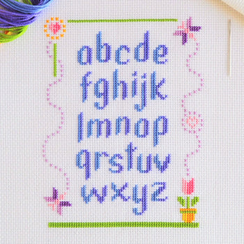 Free Cross Stitch Pattern: Mini Alphabet Sampler – The World in Stitches