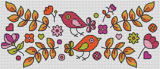 Free Cross Stitch Pattern: Autumn Leaves