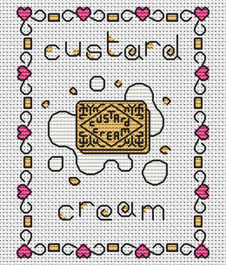 Custard Cream Free Cross Stitch Chart