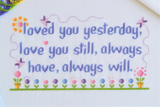 Free Cross Stitch Pattern: Loved You Yesterday