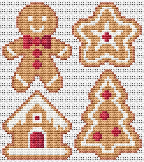 Free Gingerbread Cross Stitch Chart