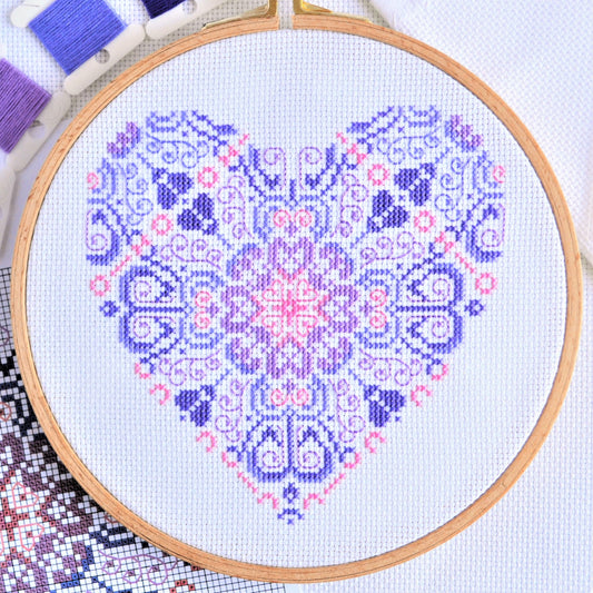 Vintage Lace Heart Cross Stitch Chart