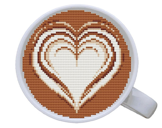 Latte Art Free Cross Stitch Pattern