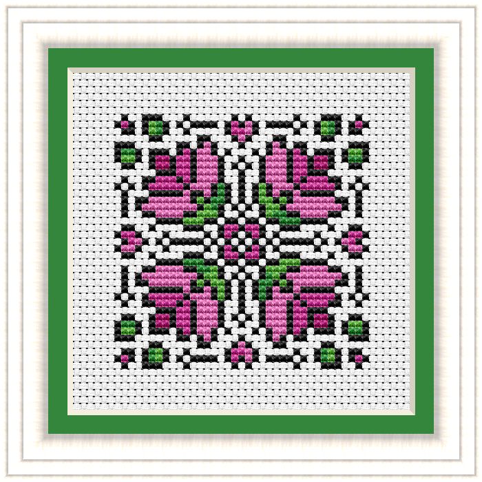 Lotus Mandala Free Cross Stitch Chart