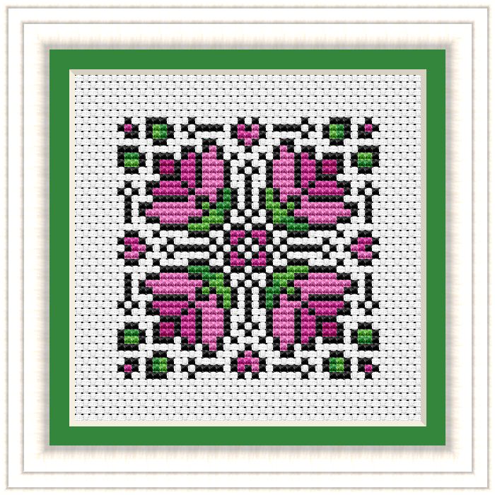 Lotus Mandala Free Cross Stitch Chart