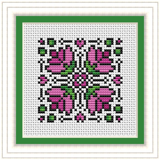 Lotus Mandala Free Cross Stitch Chart