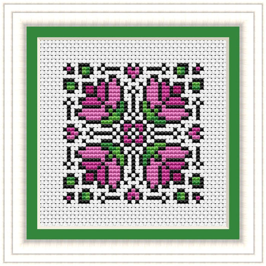 Lotus Mandala Free Cross Stitch Chart