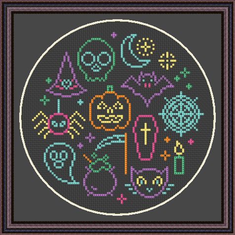 Free Halloween Motifs Cross Stitch Pattern