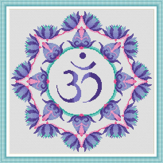 Free Om Mandala Cross Stitch Chart