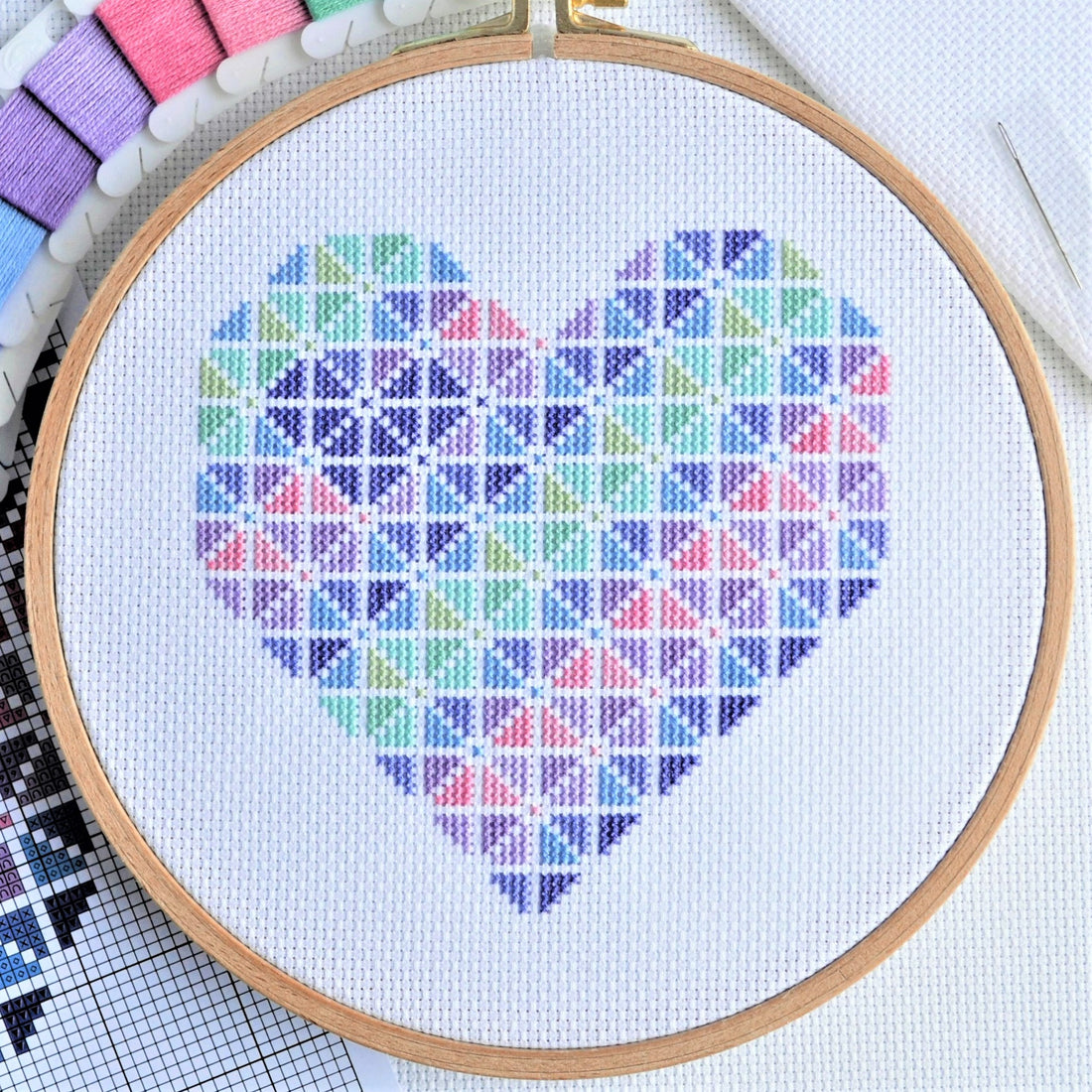 Striped Heart Cross Stitch Chart
