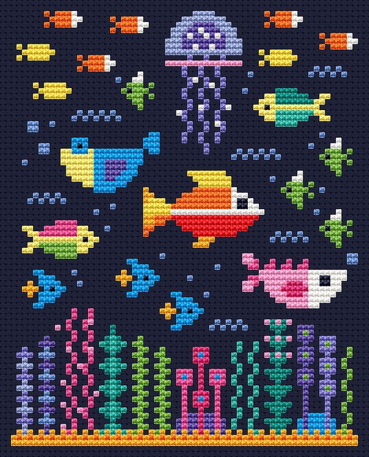 Underwater Scene Free Cross Stitch Chart